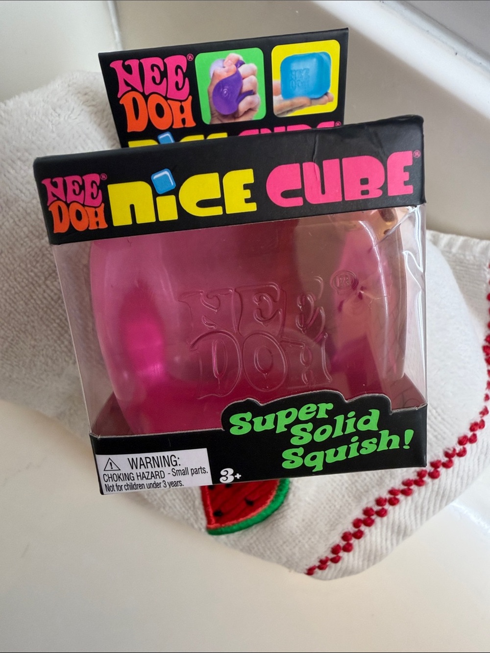 NEEDOH Nice Cube Super Solid Squish! - Pink New Sealed 3+